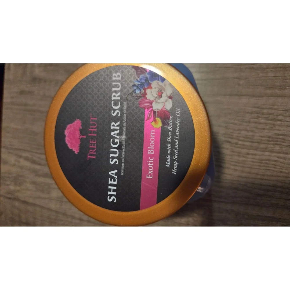 Tree Hut Shea Sugar Scrub Exotic Bloom 18oz Body Exfoliator with Hemp Seed Oil